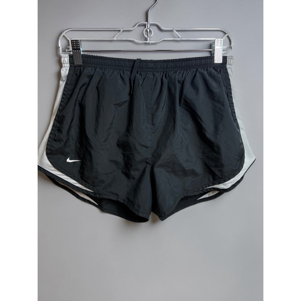 Nike Tempo Running Shorts Womens Black White Mesh Athletic Gym Shorts